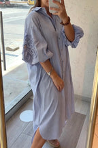Women Loose Collared Casual Maxi Dresses