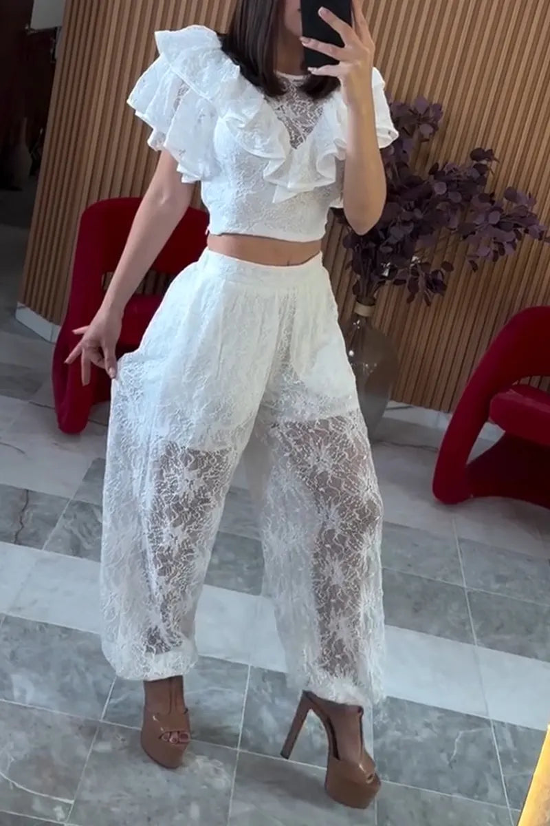 Women's Lace Flounce Top or Jogger Pants