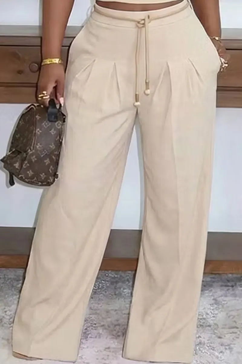 Women's Metallic Strapless Commuter Top Or Wide Leg Trousers