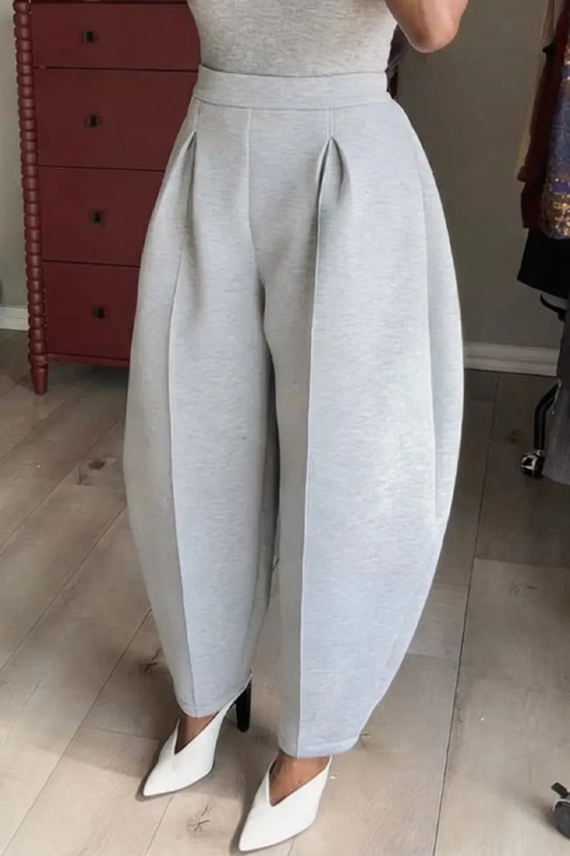 Women's Casual Waist-Defined Batwing Top & Barrel Pants