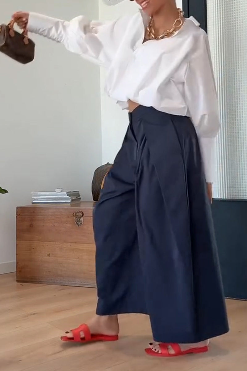 Women's Fashion Balloon Hem Blouse or Loose Pants