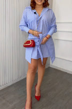 Women's Fashion Commuter Double Layer Design Shirtdress