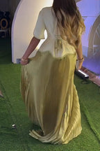 Women's Elegant Pleated Panel Hem Maxi Dress
