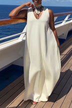 Women's Casual Loose Simple Sleeveless Maxi Dress