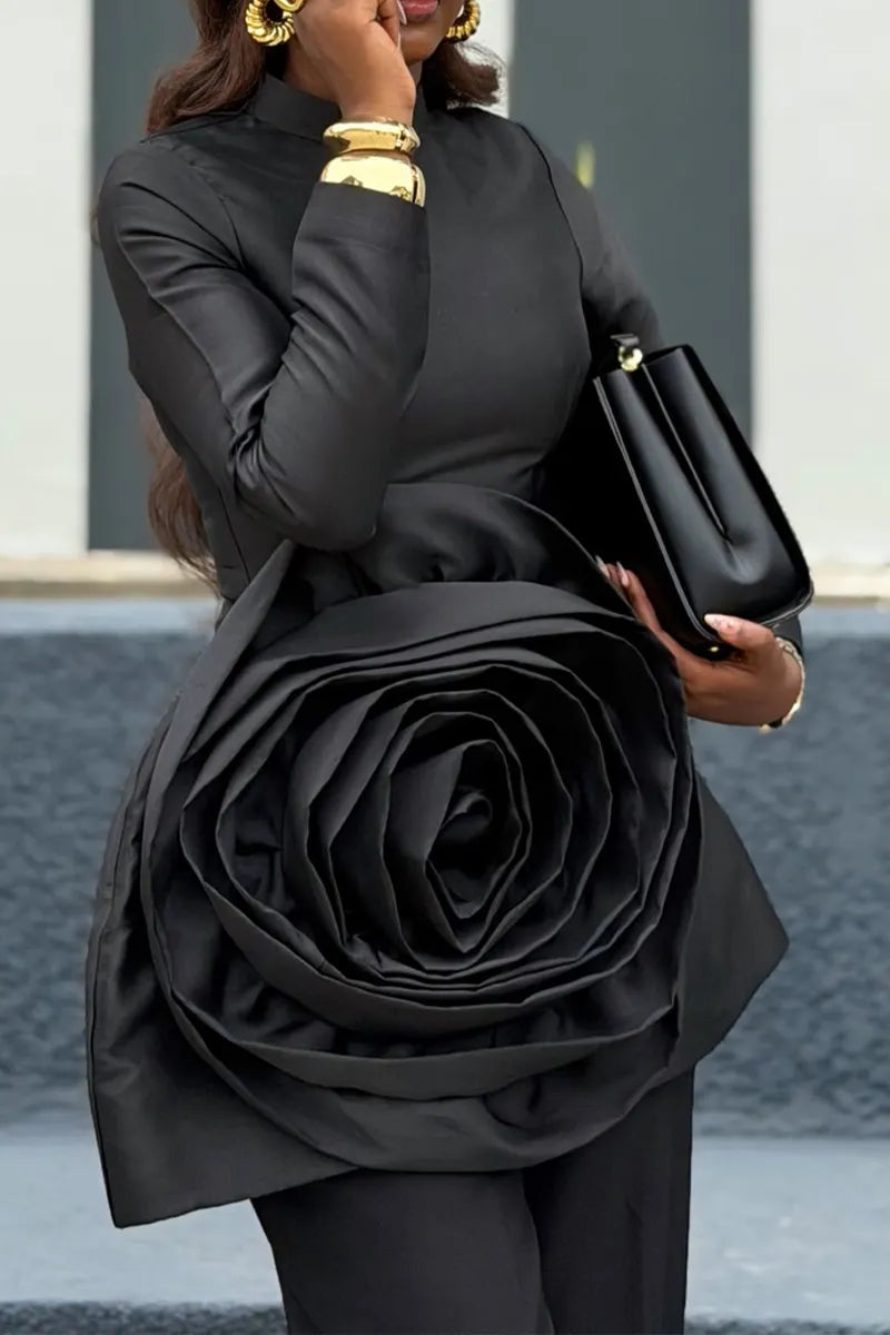 Women's Elegant 3D-Floral Trim Top or Pants