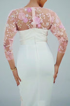 Women's Elegant Floral Lace Panel Dress