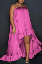 Women's Party Dress Strapless With Asymmetrical Hem