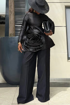 Women's Elegant 3D-Floral Trim Top or Pants