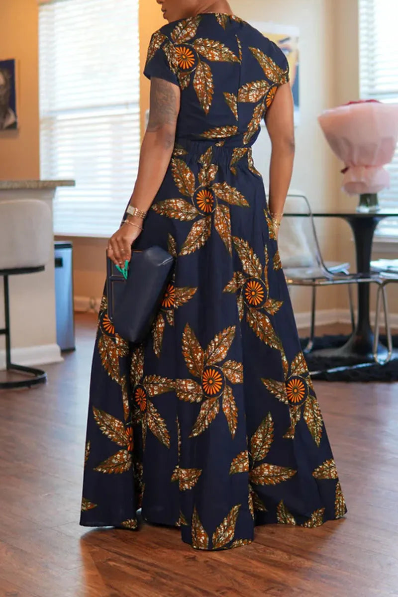 Women's Floral Ankara Print Romper Jumpsuits Or Maxi Wrap Skirt
