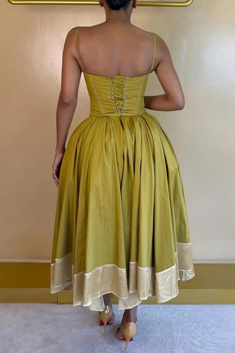Women's Elegant Thin Strap Slim Vest or A Line Skirt