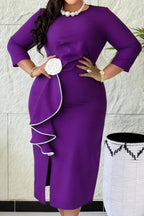 Women's Party Dress Crew Neck With Slit