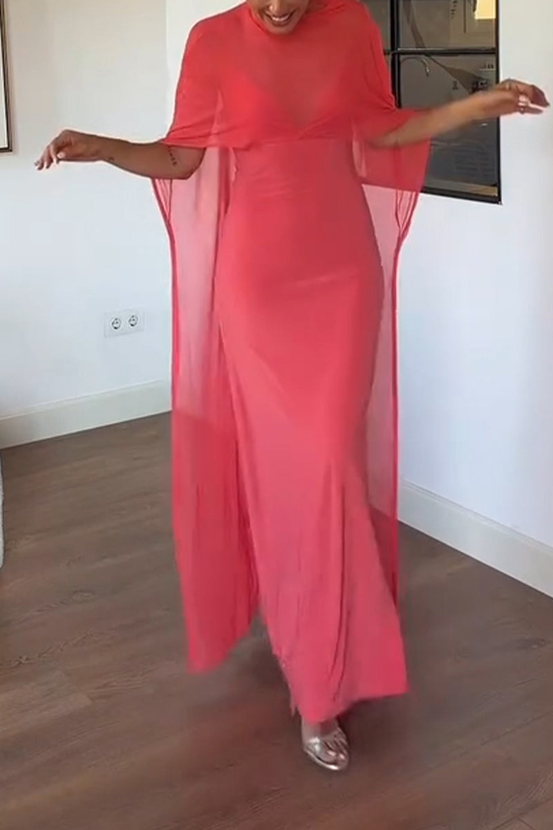 Women's Elegant Mesh Cover Up Dress Set