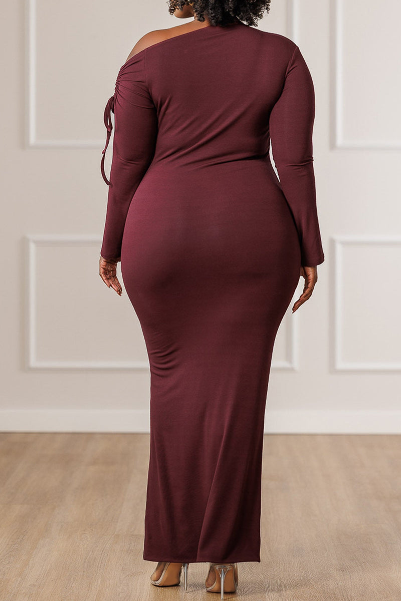 Women's Long Off Shoulder Bodycon Party Dress