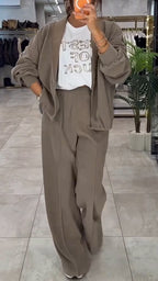 Women Jacket+ Pants Casual Suit