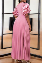 Women's Paneled Off Shoulder Long Party Dress