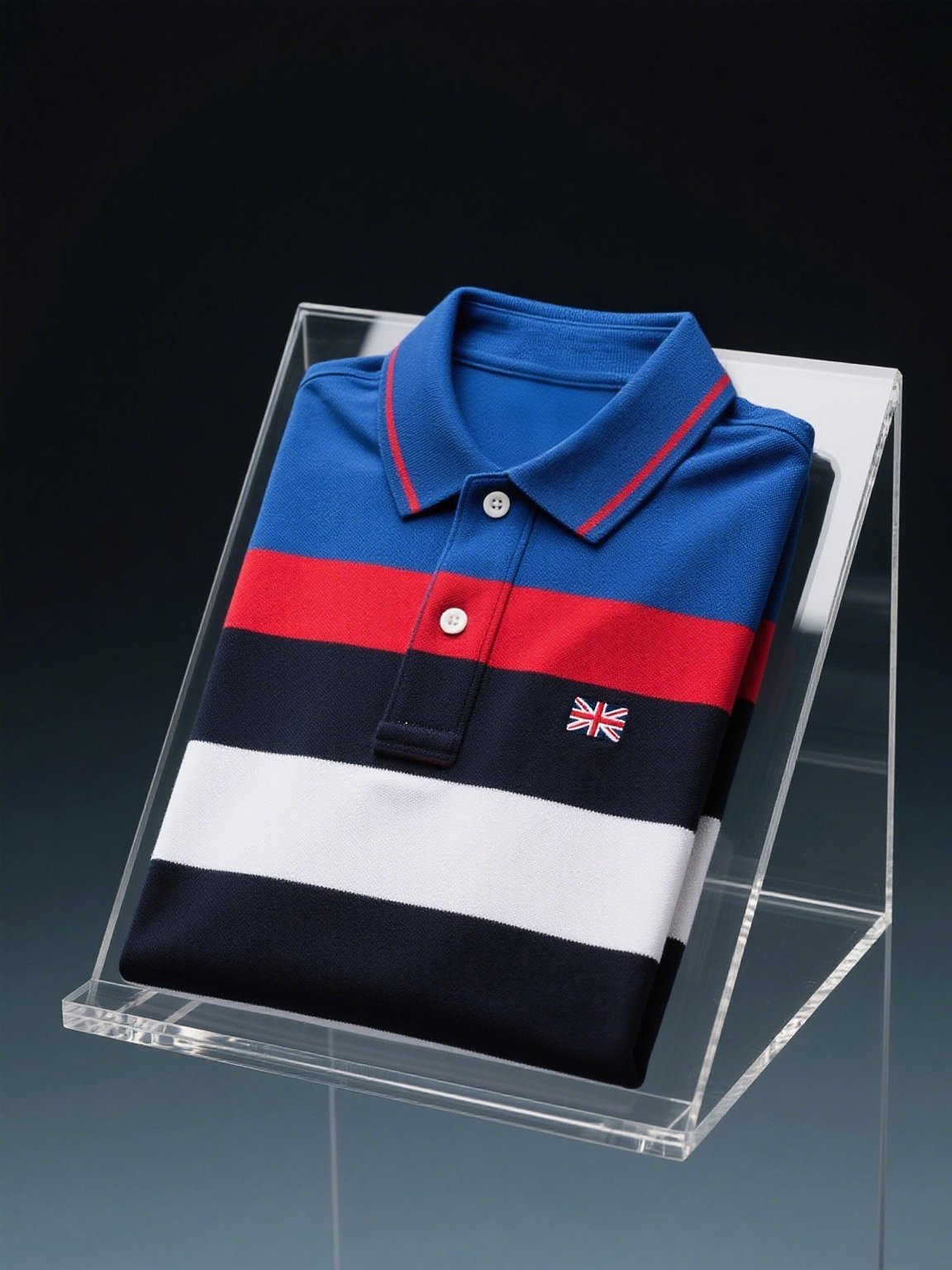 Men's Business Casual Union Jack Button Short Sleeve Polo Shirt