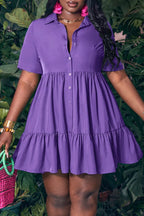 Women's Summer Casual Dress With Standard Shoulder, Cinched Waist Design And Round Neck Hem