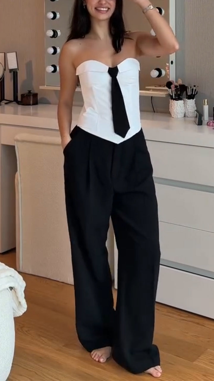 Women's Tie Vest + Trousers Fashion Suit