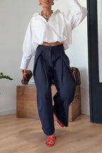 Women's Fashion Balloon Hem Blouse or Loose Pants