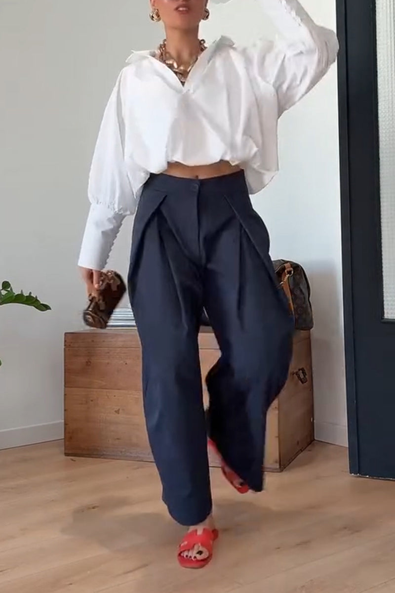 Women's Fashion Balloon Hem Blouse or Loose Pants