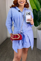 Women's Fashion Commuter Double Layer Design Shirtdress