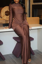 Women's Lace Up Maxi Party Dress