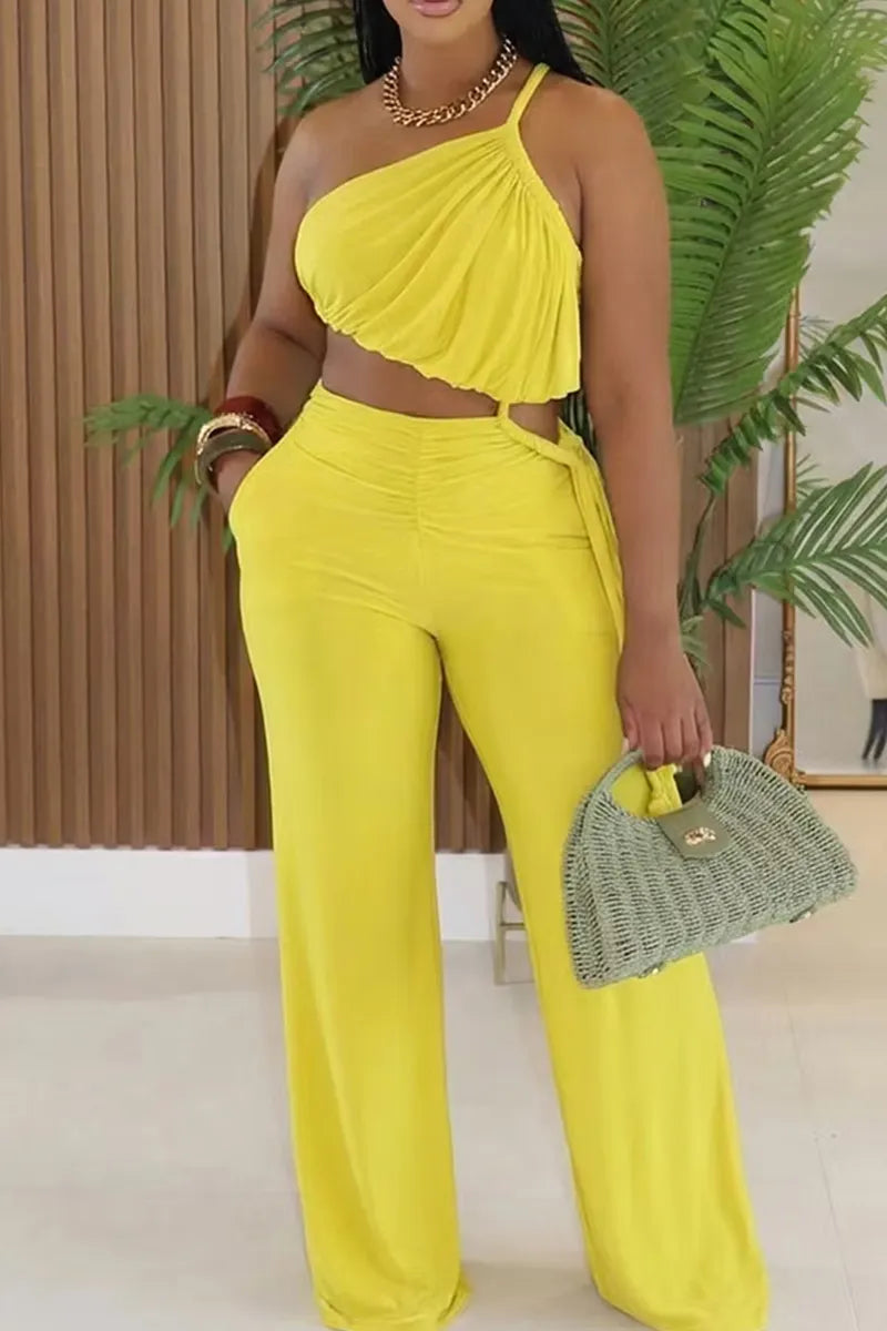 Women's Off Shoulder Cropped Party Top Or Wide Leg Trousers