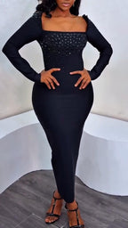 Women One Shoulder Diamond Tailored Elegant Temperament Dress