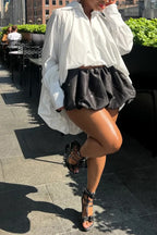 Women's Fashion Asymmetric Hem Shirts& Mini Skort