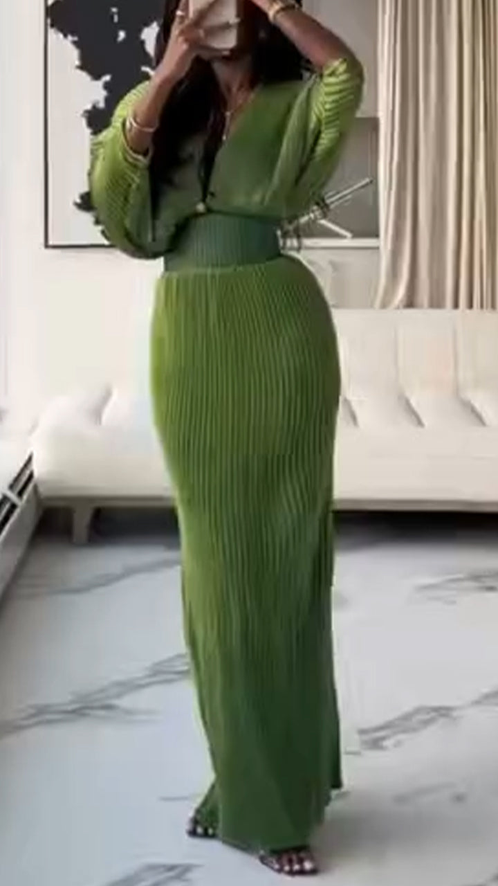 Womens Deep V-neck Waist Cinching Splicing and Elegant Temperament Dress
