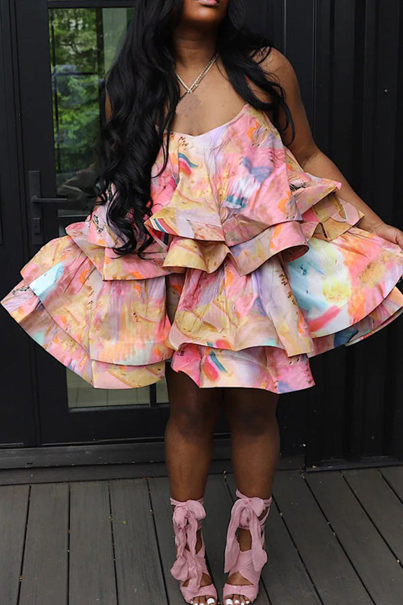 Women's Party Dress With Tiered Hem