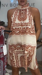 Women's Halter Neck Printed Sleeveless Dress