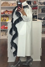 Women's Bestseller Loose Trim Flounce Trim Shirtdress