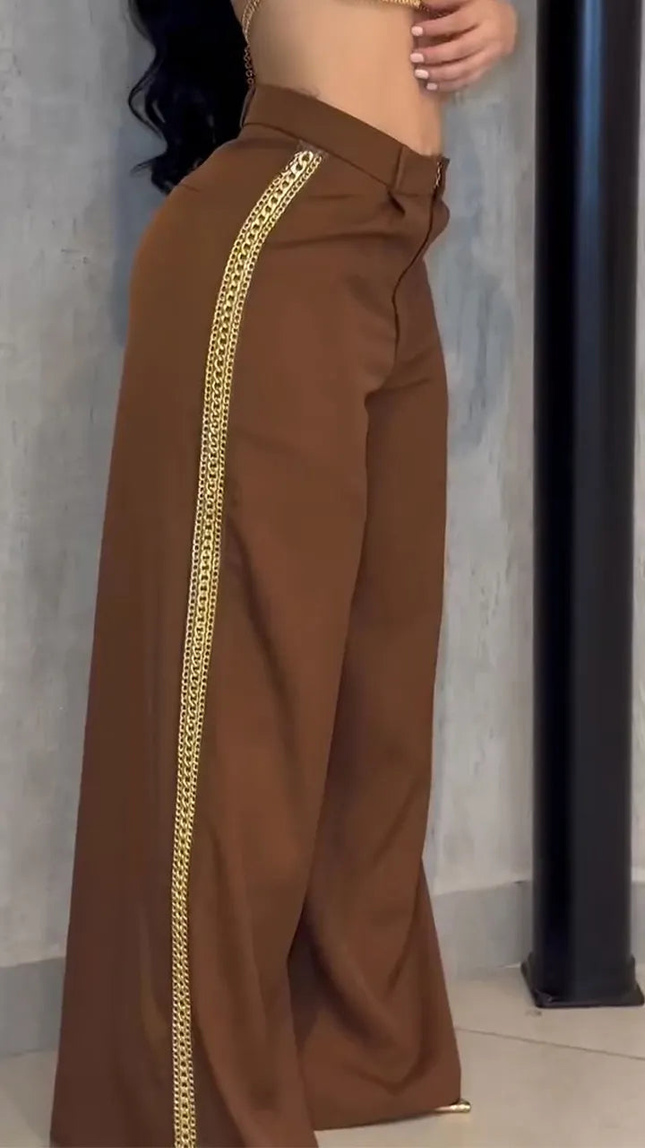 Women Halter Neck Top + Pants Sexy Casual Suit