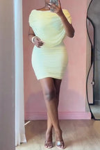 Women's Round Neck Solid Color Elegant Temperament Hip Hugging Dress