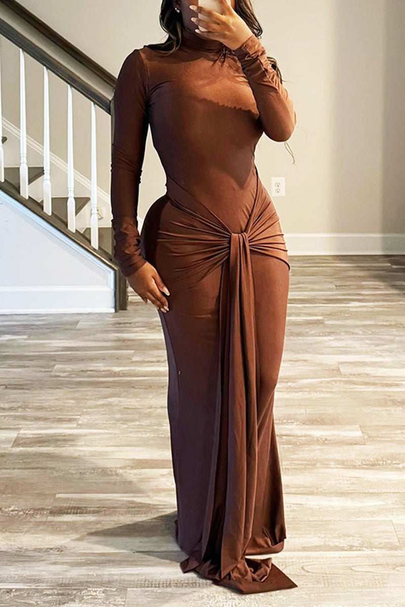 Women's Lace Up Maxi Party Dress