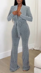 Women Deep V-neck Temperament Casual Jumpsuit
