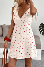 Women's Elegant Heart Print Short Dress