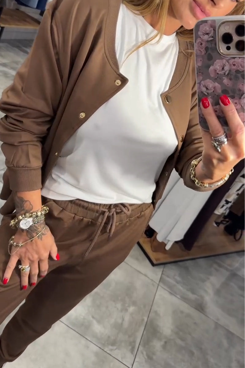 Women Breasted Cardigan + Pants Casual Set