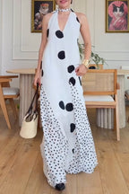 Women's Summer Bestseller Resort Polka-Dot Halter Dress