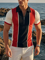Men's Casual Fashion Color Block Short Sleeve T-Shirt
