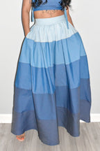 Women's Sweetheart Neckline Crop Top with Bow Straps or Ombre Tiered Skirt