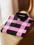 Men's Classic Business Logo Button Short Sleeve Polo Shirt