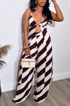 Women's Casual Stripe Long Vest Pants Set