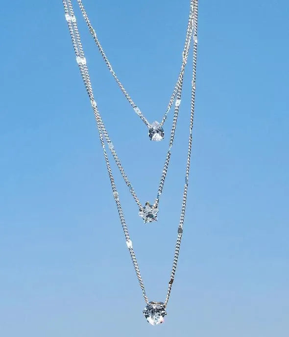 Multi-layered Five-pointed Star Heart Drop Vintage Necklace