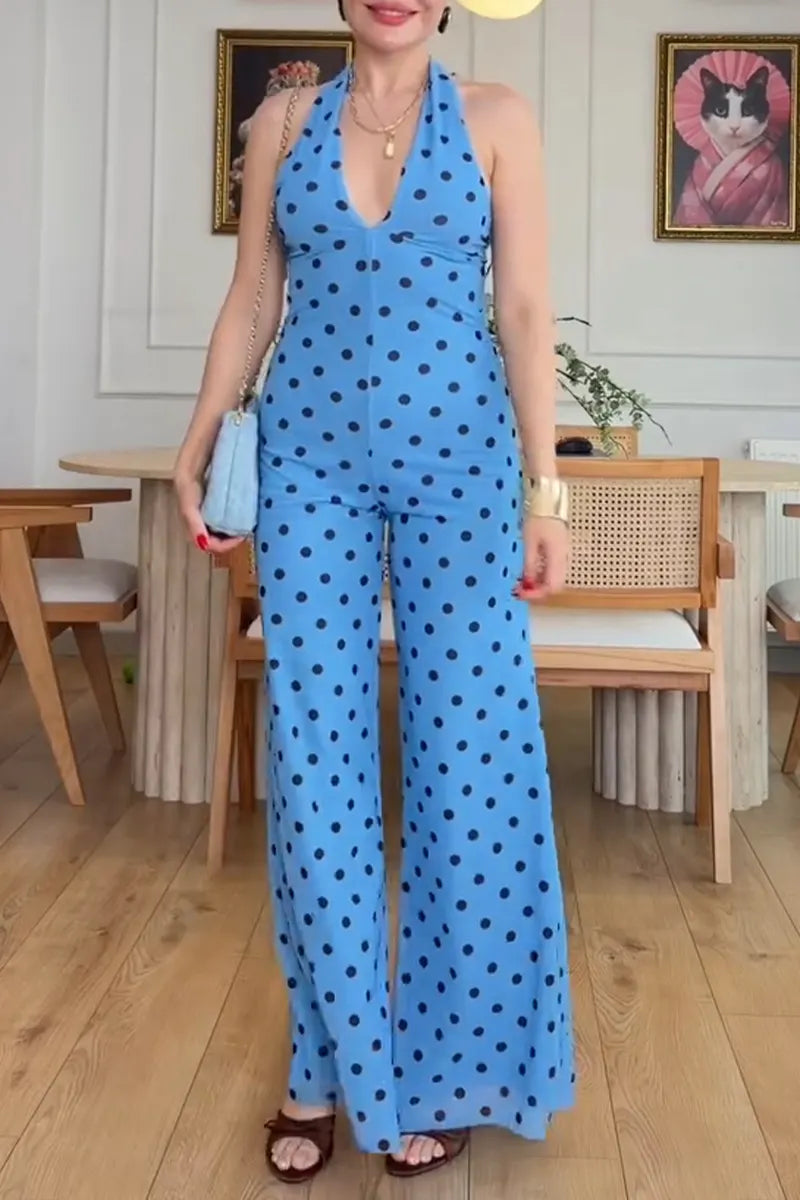 Women's Summer Bestseller Resort Polka-Dot Jumpsuit