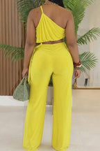 Women's Off Shoulder Cropped Party Top Or Wide Leg Trousers