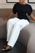 Women's Simple Commuter Silhouette Top or Barrel Pants