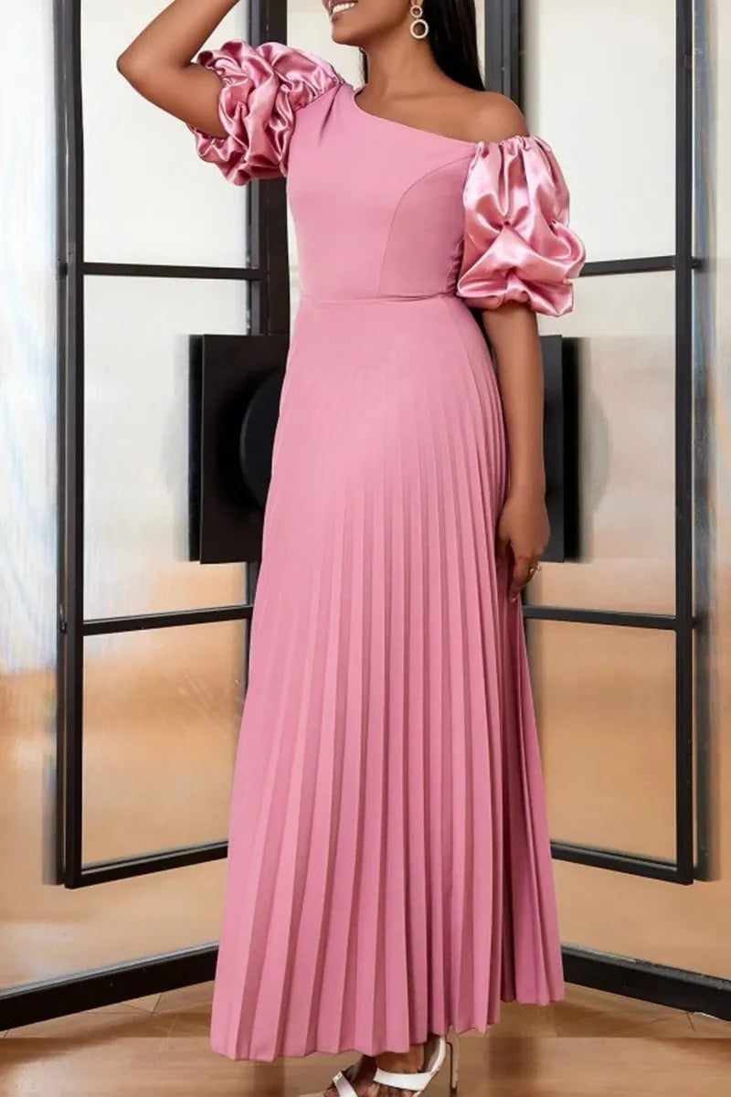 Women's Paneled Off Shoulder Long Party Dress