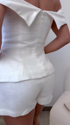 Women's One-shoulder Top + Shorts Elegant Suit